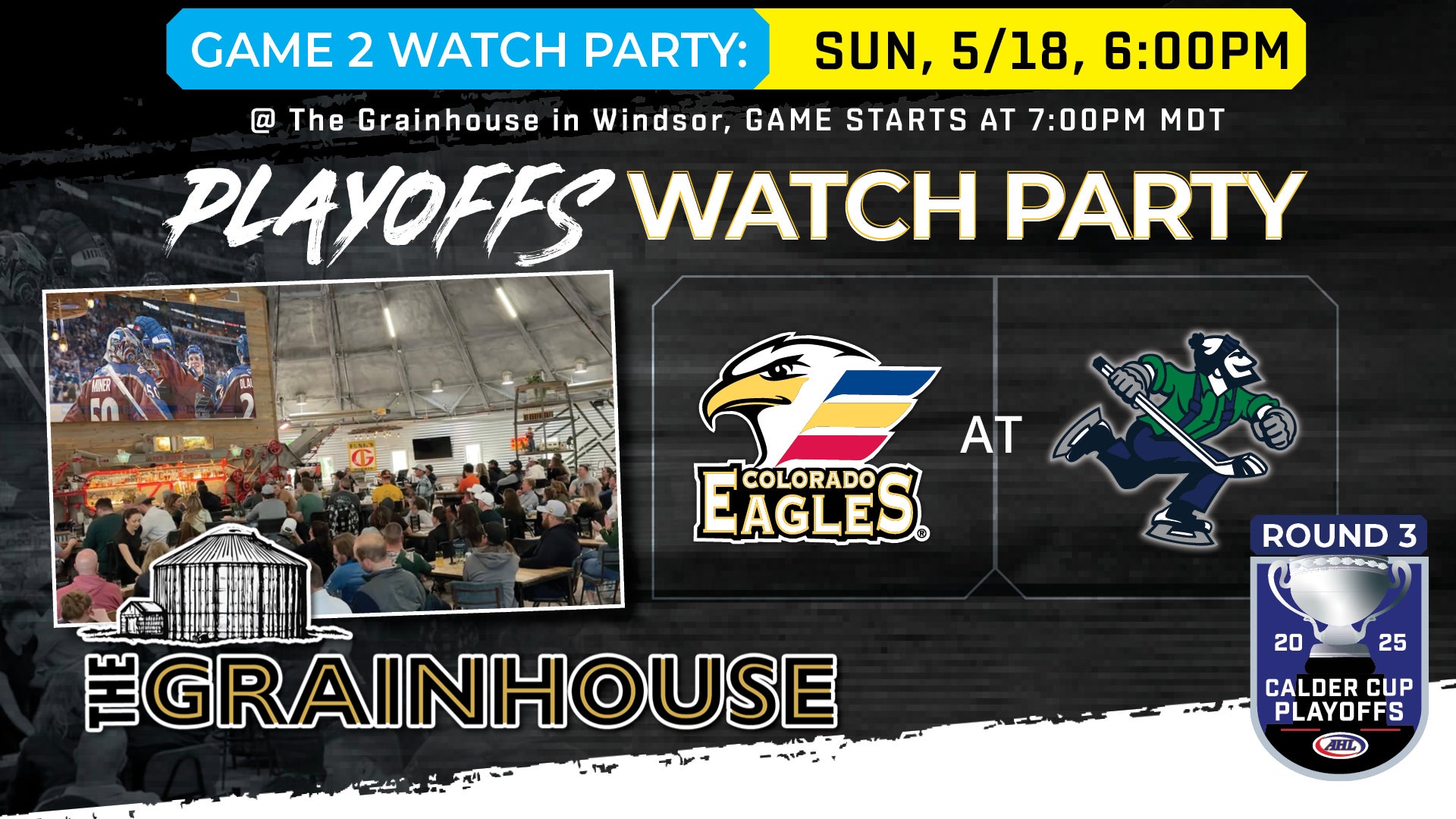 R3G2 Watch Party at Grainhouse 5/18