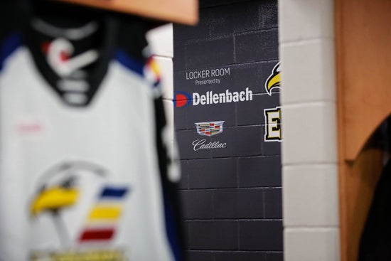 A general view of the Colorado Avalanche locker room prior to the