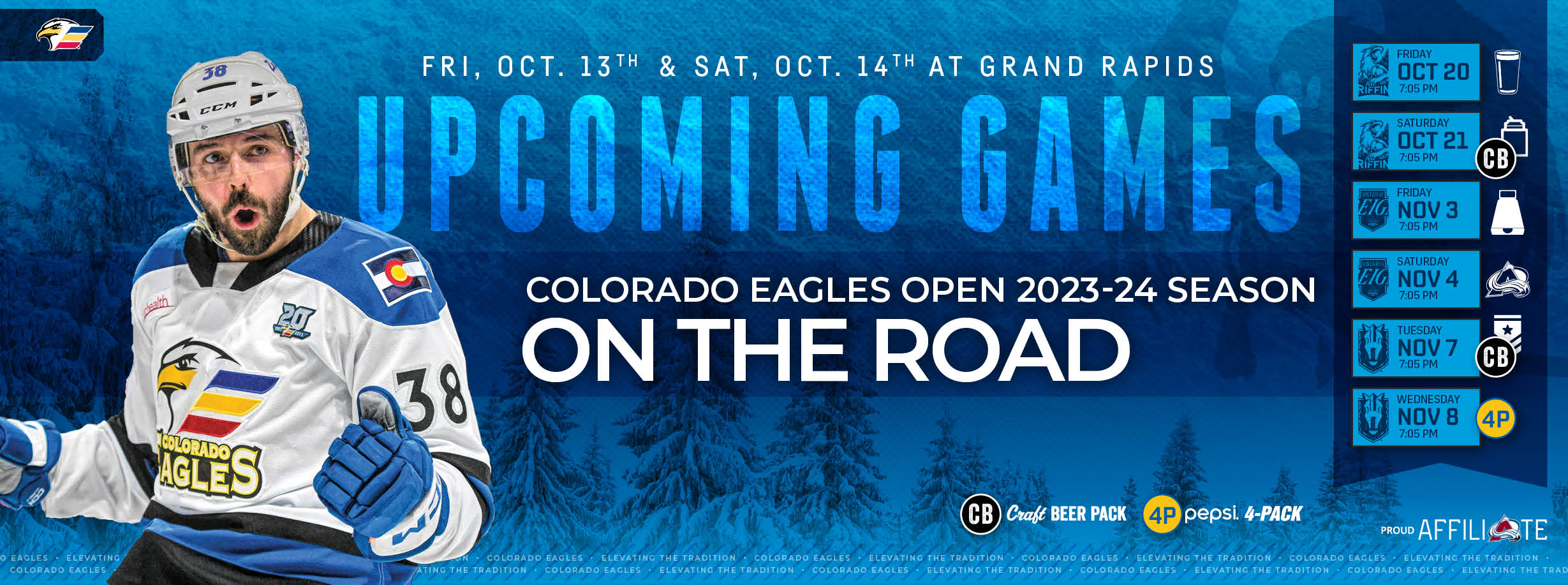 EAGLES TO OPEN ON THE ROAD FRIDAY, OCTOBER 13TH