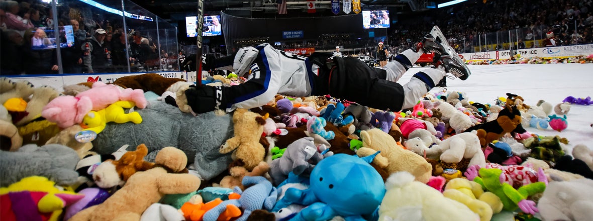 Eagles Win on Teddy Bear Toss Night