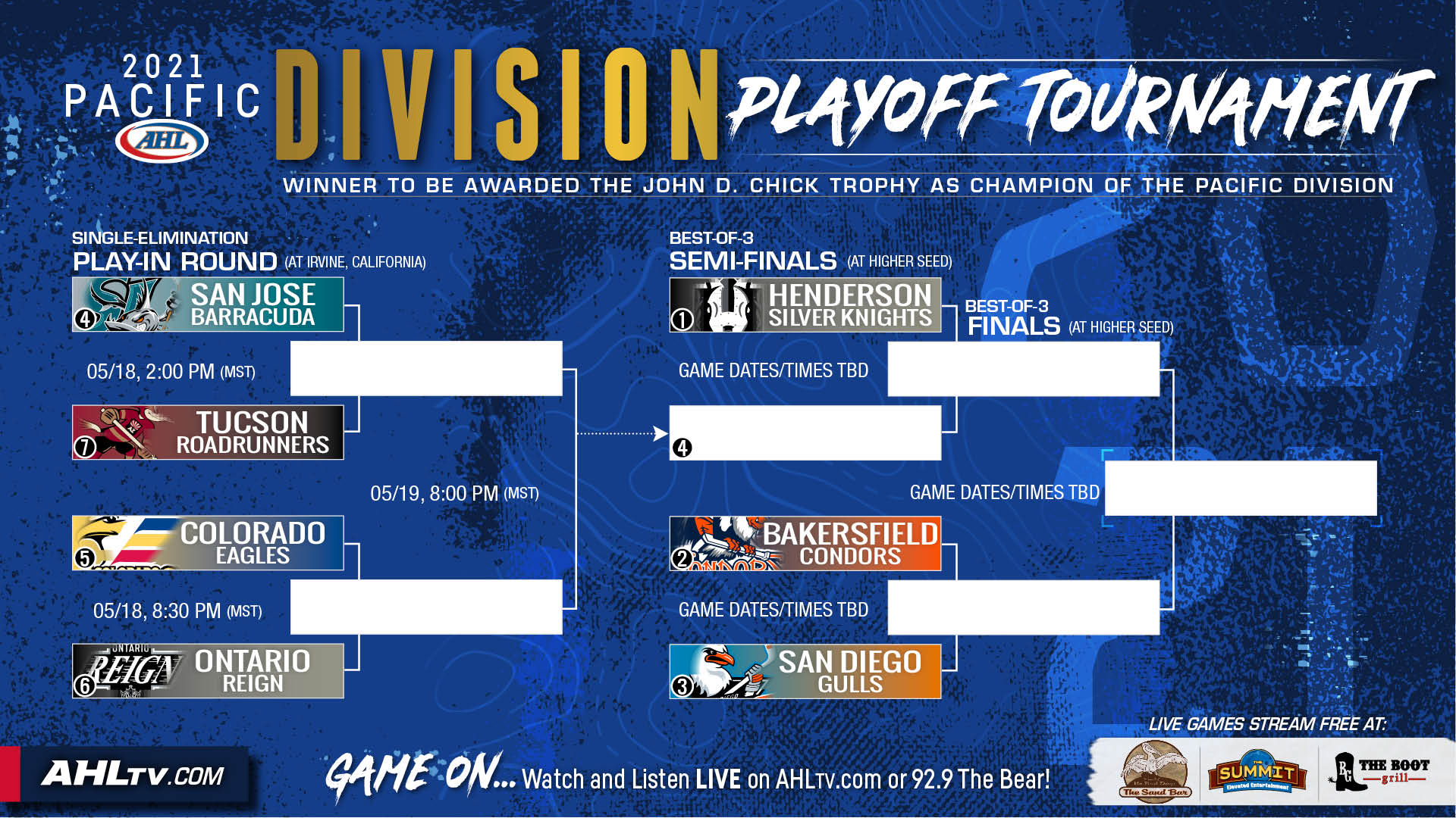 Watch the Pacific Division Playoff Tournament Colorado Eagles