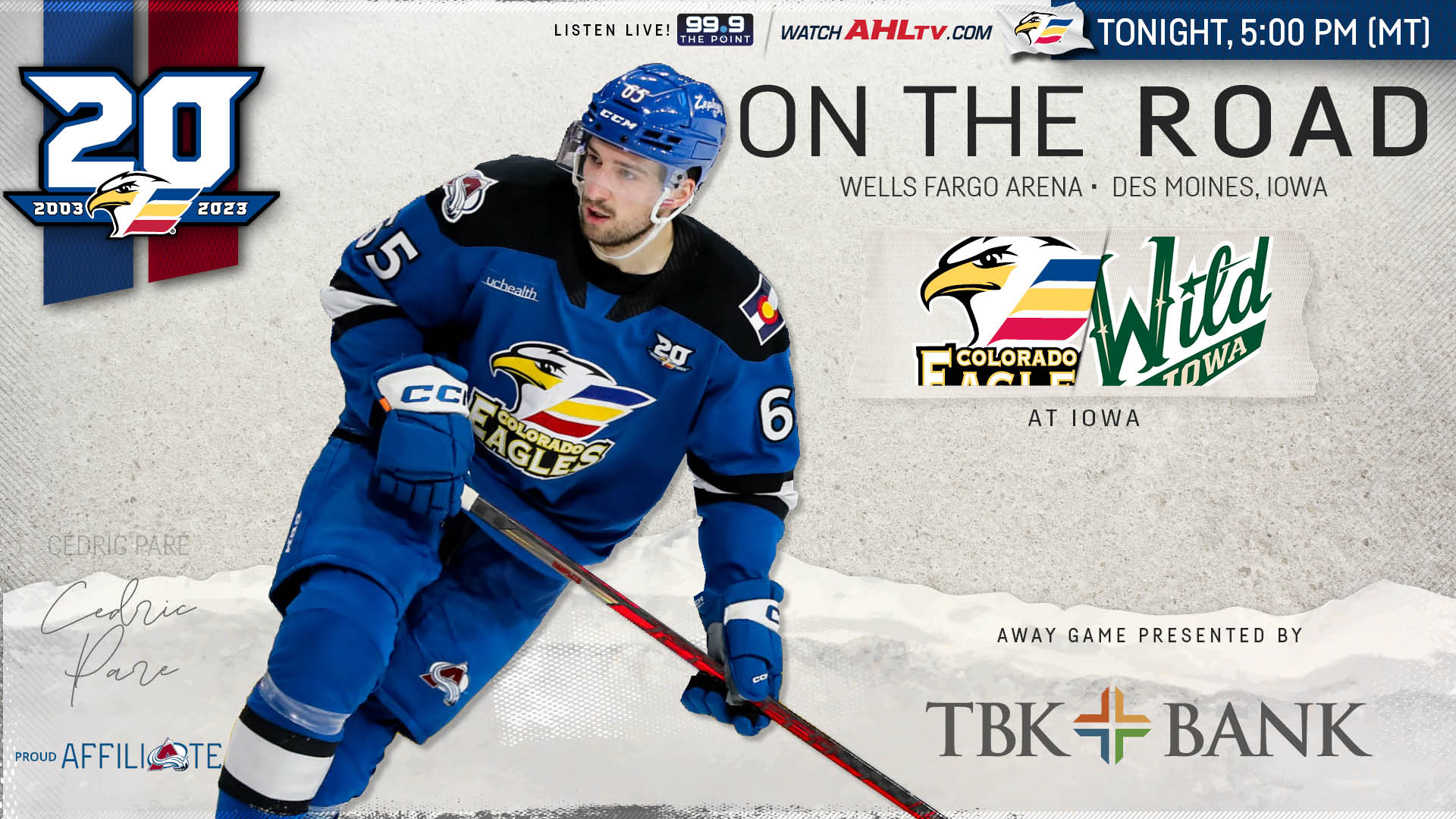 Eagles Kick Off Roadtrip Tonight in Iowa Colorado Eagles