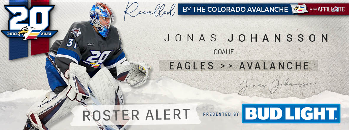 Goaltender Jonas Johansson Recalled by Avalanche