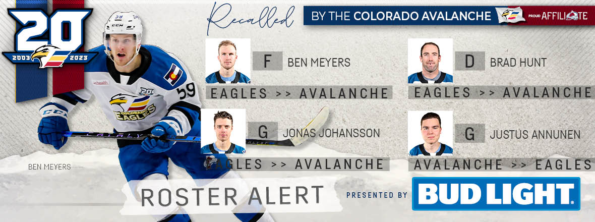 Colorado Avalanche Recall Hunt, Meyers, Johansson