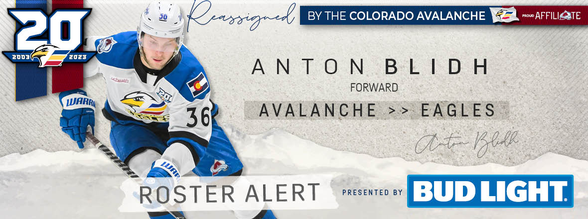 Forward Anton Blidh Reassigned to Colorado Eagles
