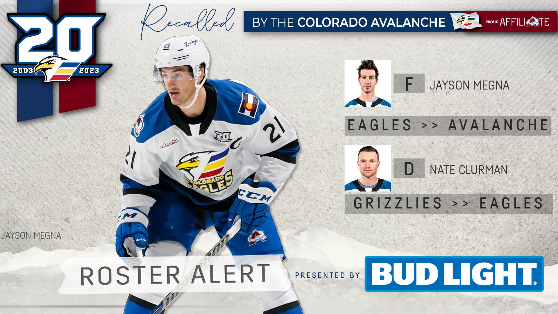 Megna Returns To Avalanche Eagles Recall Clurman Colorado Eagles megna-returns-to-avalanche-eagles-recall-clurman-colorado-eagles