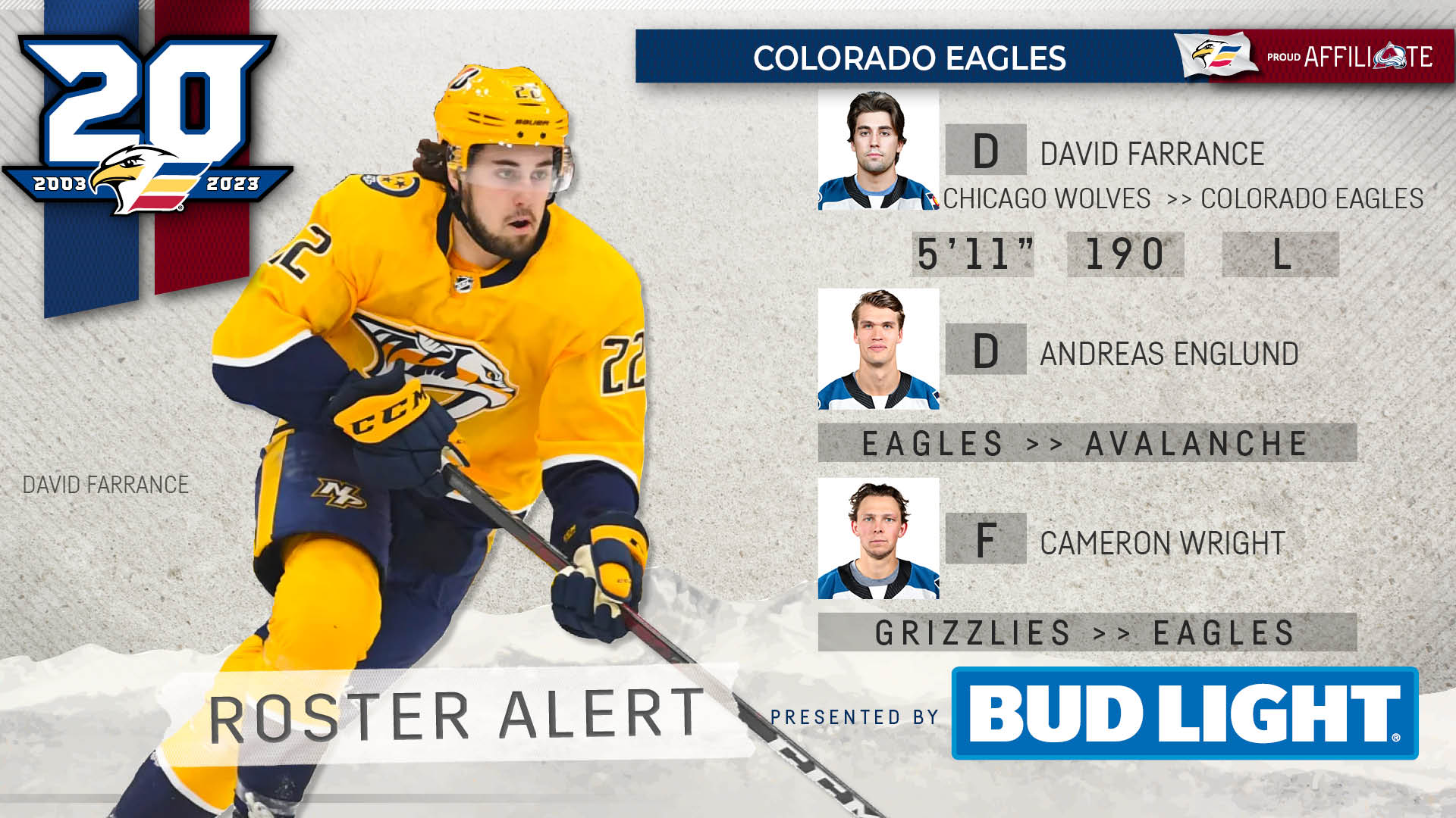 Colorado Eagles Complete Multiple Transactions | Colorado Eagles