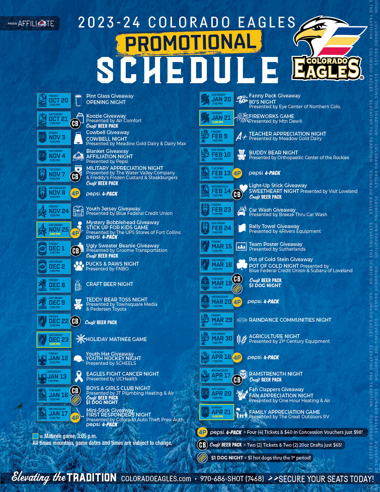 Schedule Colorado Eagles