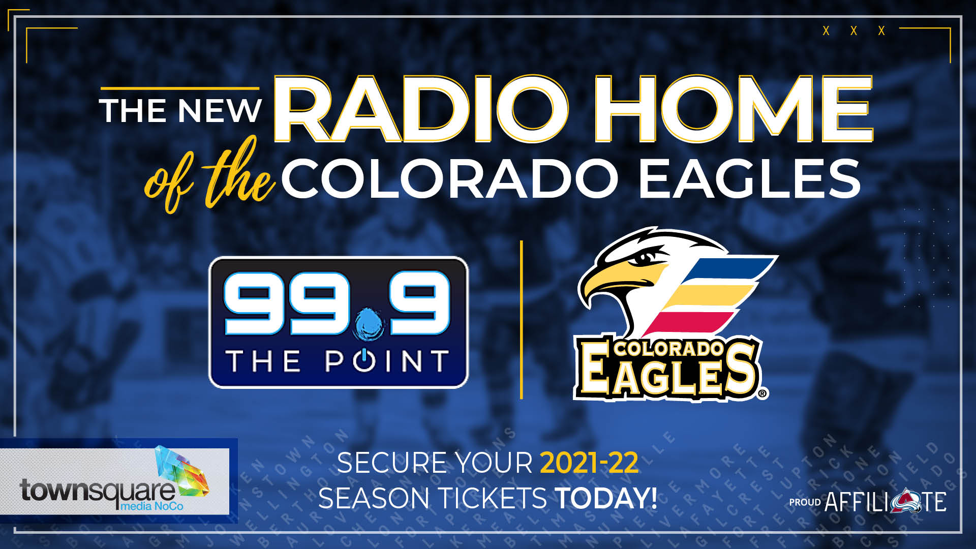 Colorado Eagles, Townsquare Media Sign MultiYear Broadcast Agreement to Make 99.9 The Point the