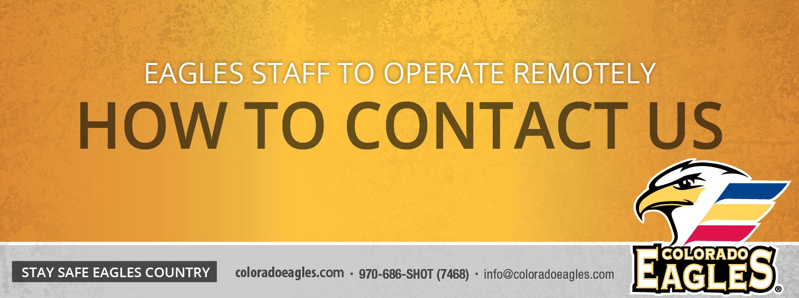 Colorado Eagles Staff to Operate Remotely