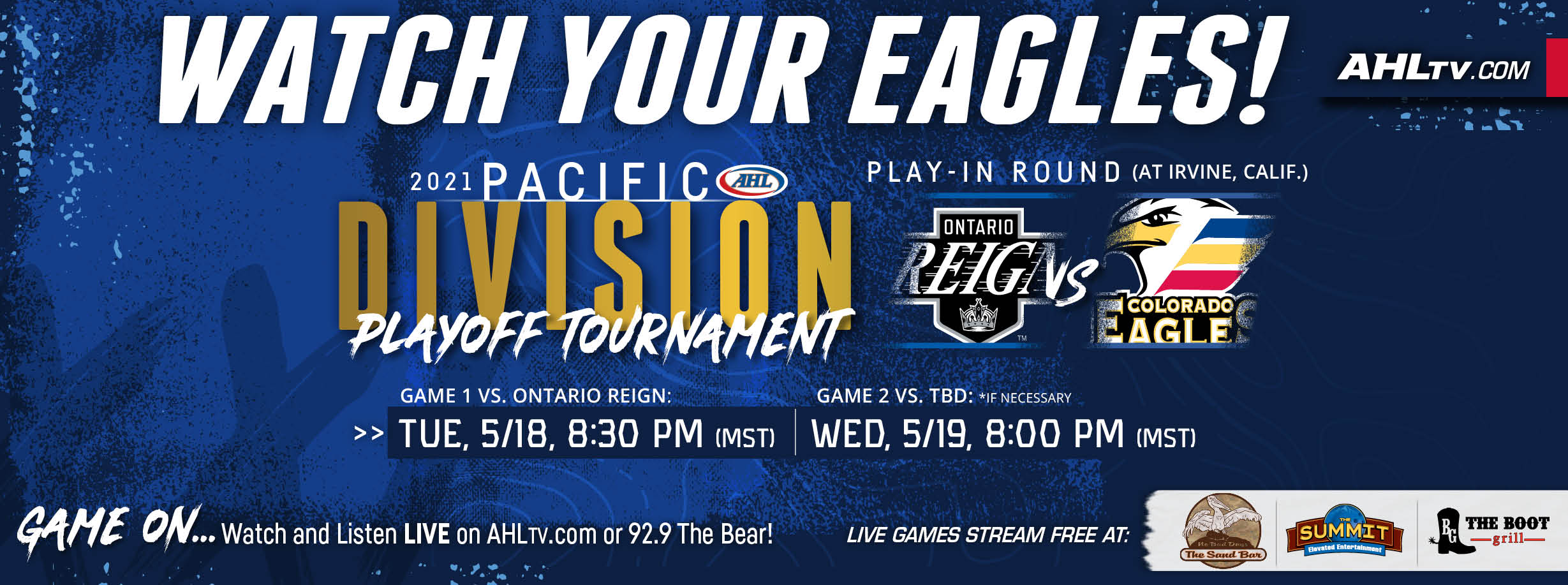 Watch the Eagles in the Pacific Division Tournament