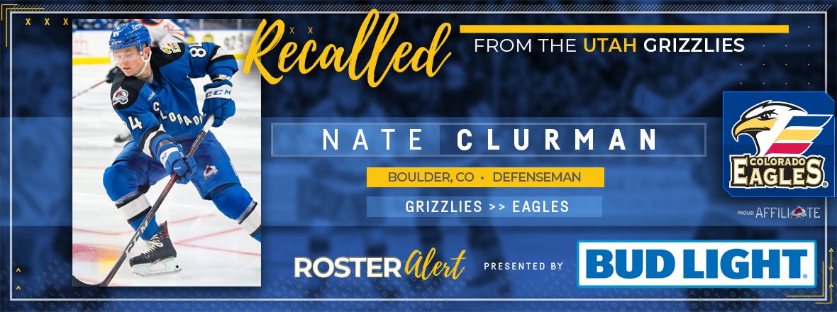Colorado Eagles Recall Defenseman Nate Clurman