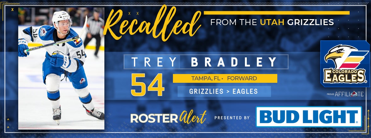 Eagles Recall Forward Trey Bradley from ECHL’s Utah Grizzlies