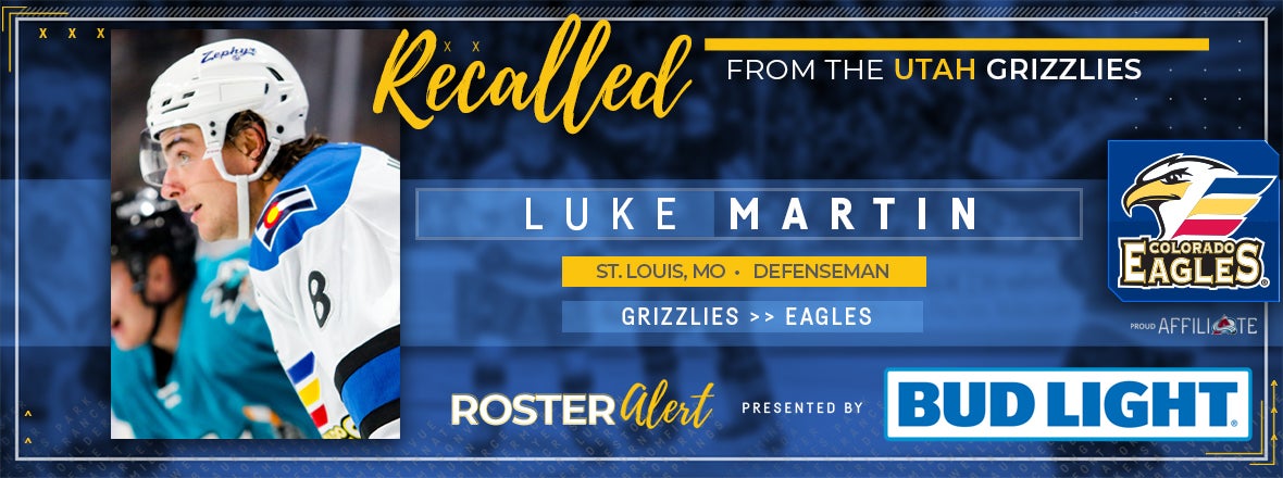 Colorado Eagles Recall Defenseman Luke Martin