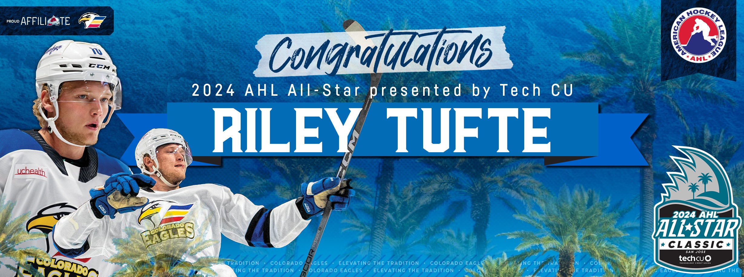 Riley Tufte to Represent Colorado Eagles at 2024 AHL All-Star Classic